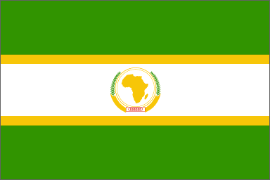 Le drapeau de l'OUA, Organisation de l'Unité Africaine.